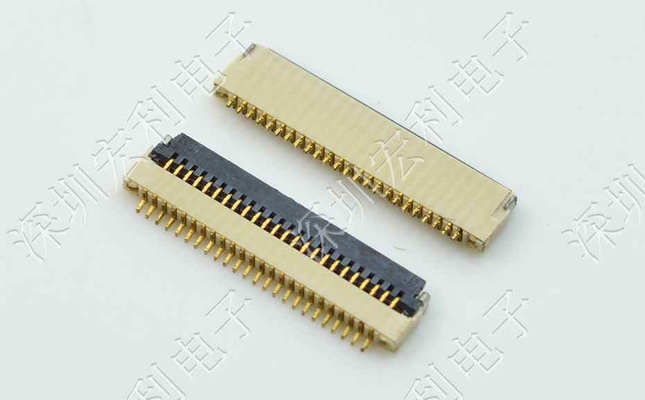草莓视频黄污 间距0.5mm 高H1.0  20P下接翻盖 SMT耐高温贴片连接器