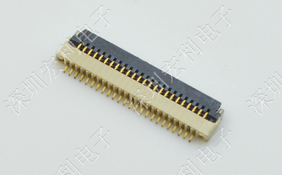 草莓视频黄污 间距0.5mm 高H1.0  20P下接翻盖 SMT耐高温贴片连接器
