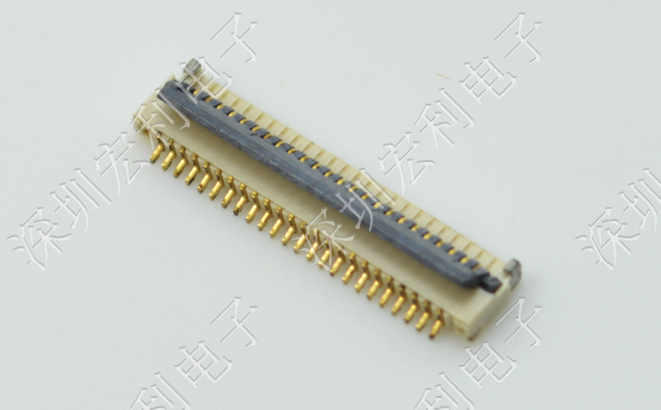草莓视频黄污 间距0.5mm 高H1.0  20P下接翻盖 SMT耐高温贴片连接器