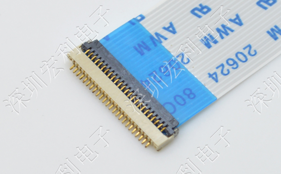 草莓视频黄污 间距0.5mm 高H1.0  20P下接翻盖 SMT耐高温贴片连接器
